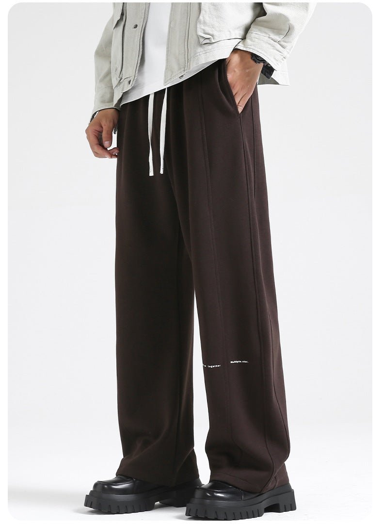 Fall/Winter Machete Pants Men's New Fashionable Brand Loose Wide-leg Sports Pants Sweatshirt Pants Dipper Straight Pants fleece-lined Casual Pants - Cozy & Co. Market