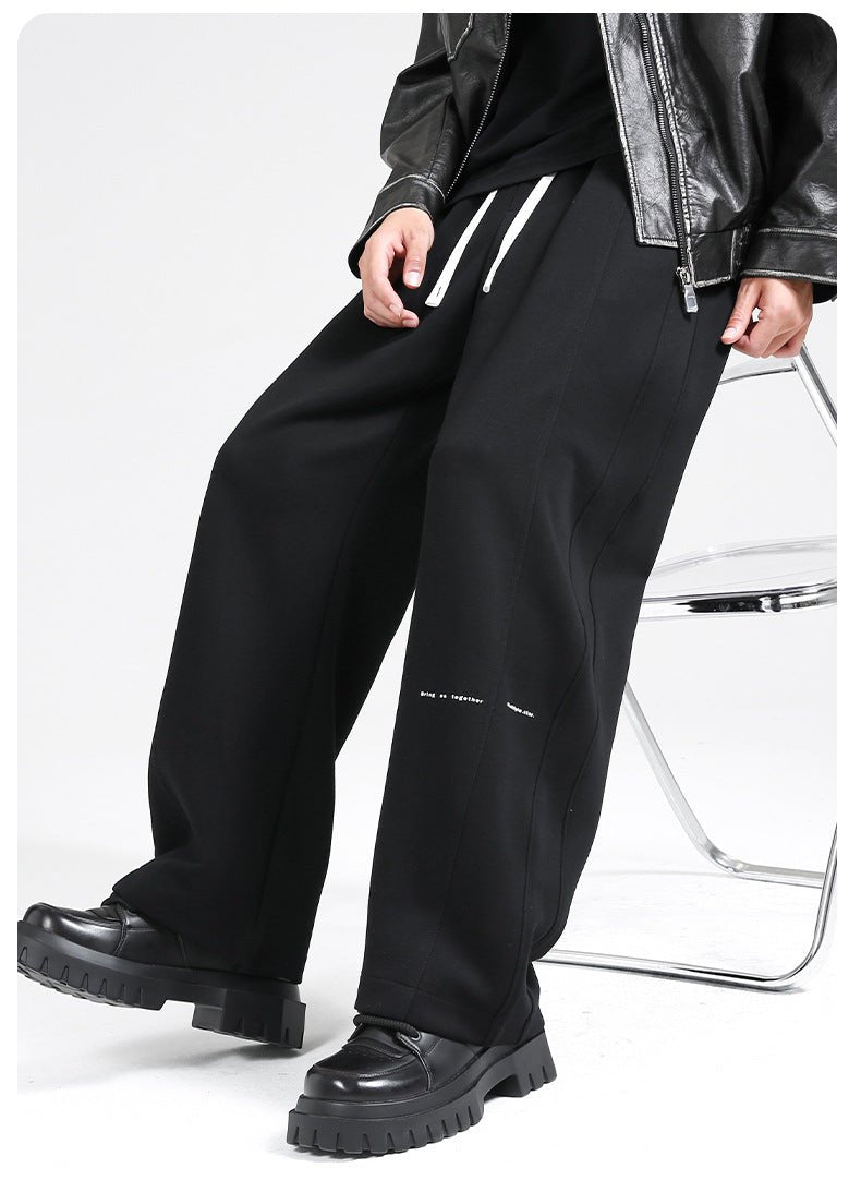 Fall/Winter Machete Pants Men's New Fashionable Brand Loose Wide-leg Sports Pants Sweatshirt Pants Dipper Straight Pants fleece-lined Casual Pants - Cozy & Co. Market