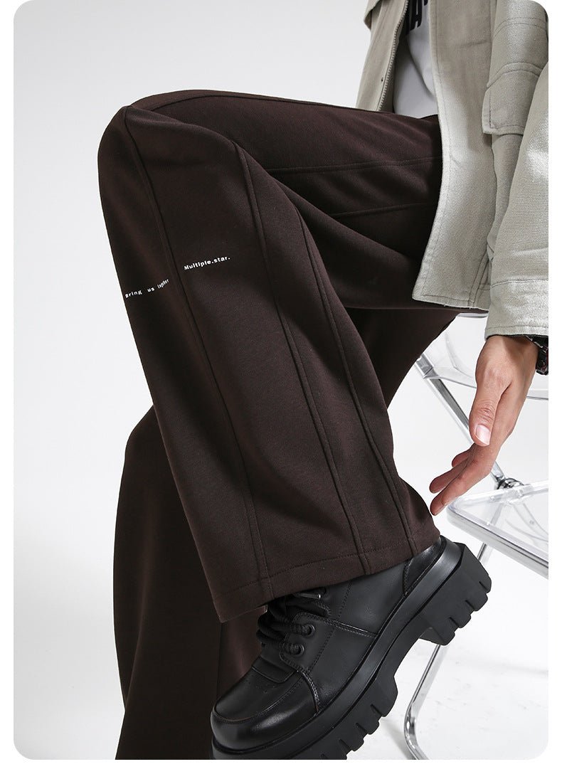 Fall/Winter Machete Pants Men's New Fashionable Brand Loose Wide-leg Sports Pants Sweatshirt Pants Dipper Straight Pants fleece-lined Casual Pants - Cozy & Co. Market
