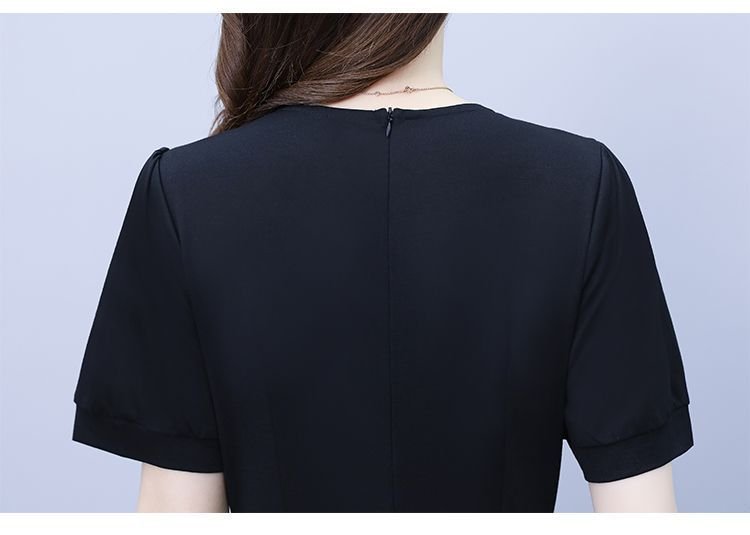 Fashion high-end summer chubby girl temperament stitching dress plus size women's belly-covering slimming temperament skirt - Cozy & Co. Market