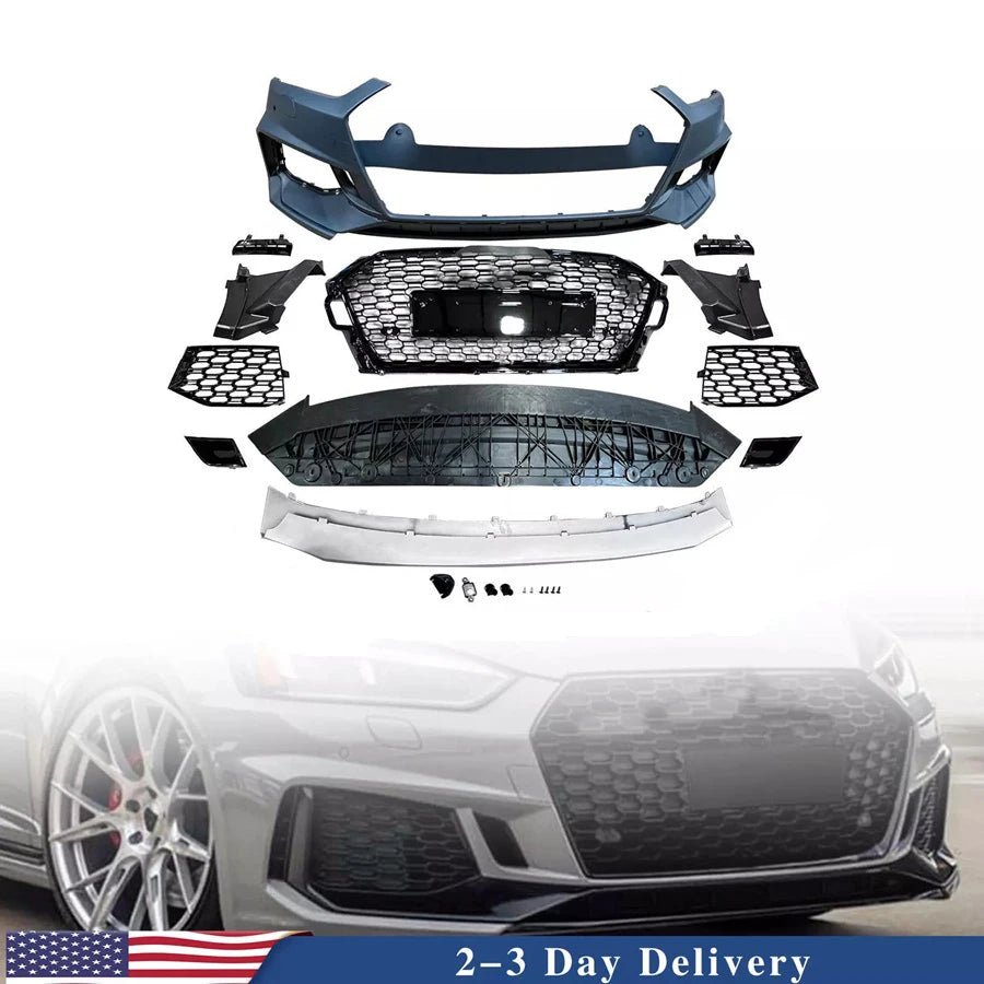 Fast Shipping Car Audi A5 S5 B9 Body Kit RS5 Style Front Bumper with Grille Grill For Audi A5 B9 S5 2017 2018 2019 Auto Bumper - Cozy & Co. Market