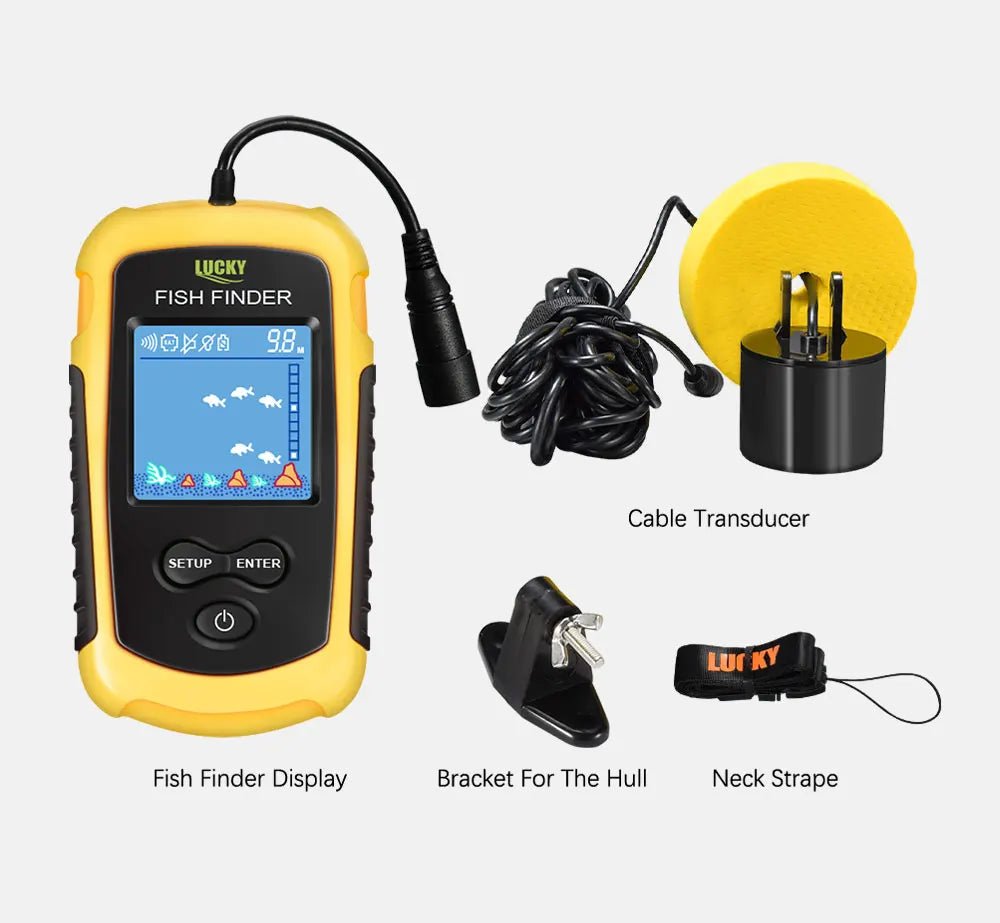 FFC1108-1 Alarm 100M Portable Sonar Fish Finders 45 degrees Sonar Coverage Echo Sounder Alarm Transducer Lake Sea Fishing - Cozy & Co. Market