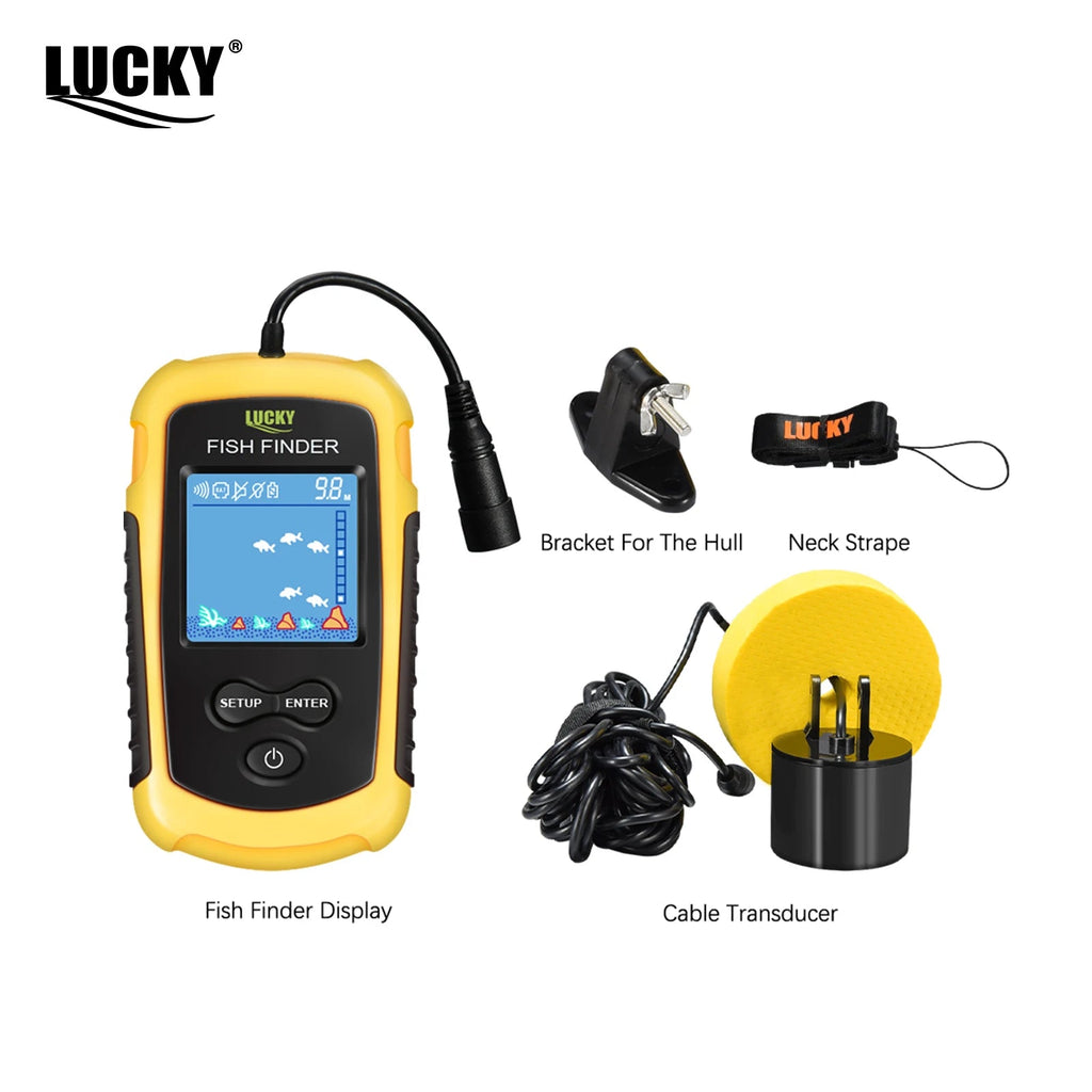 FFC1108-1 Alarm 100M Portable Sonar Fish Finders 45 degrees Sonar Coverage Echo Sounder Alarm Transducer Lake Sea Fishing - Cozy & Co. Market