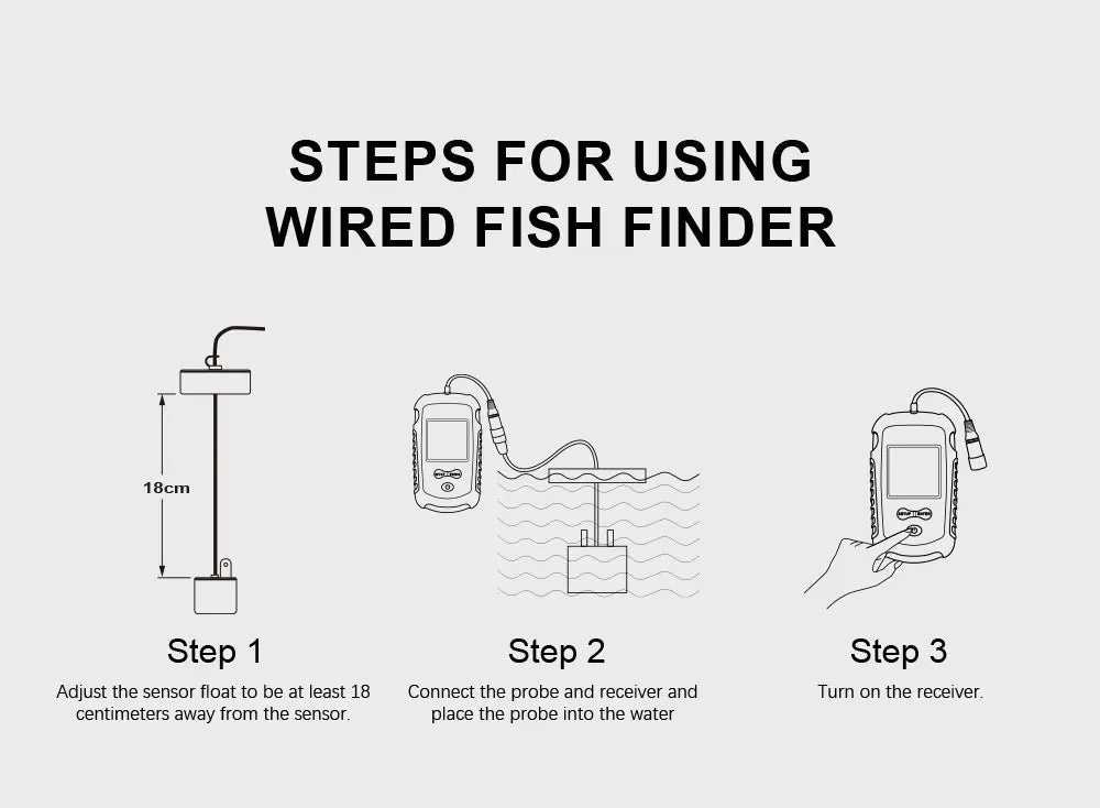 FFC1108-1 Alarm 100M Portable Sonar Fish Finders 45 degrees Sonar Coverage Echo Sounder Alarm Transducer Lake Sea Fishing - Cozy & Co. Market