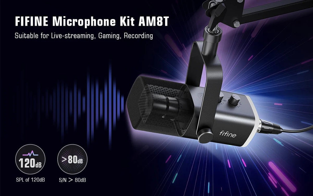 FIFINE XLR/USB Gaming Microphone Kit with Headphone Jack/Mute/RGB /Arm Stand,Dynamic Mic Set for PC PS5/4 Mixer AmpliGame AM8T - Cozy & Co. Market