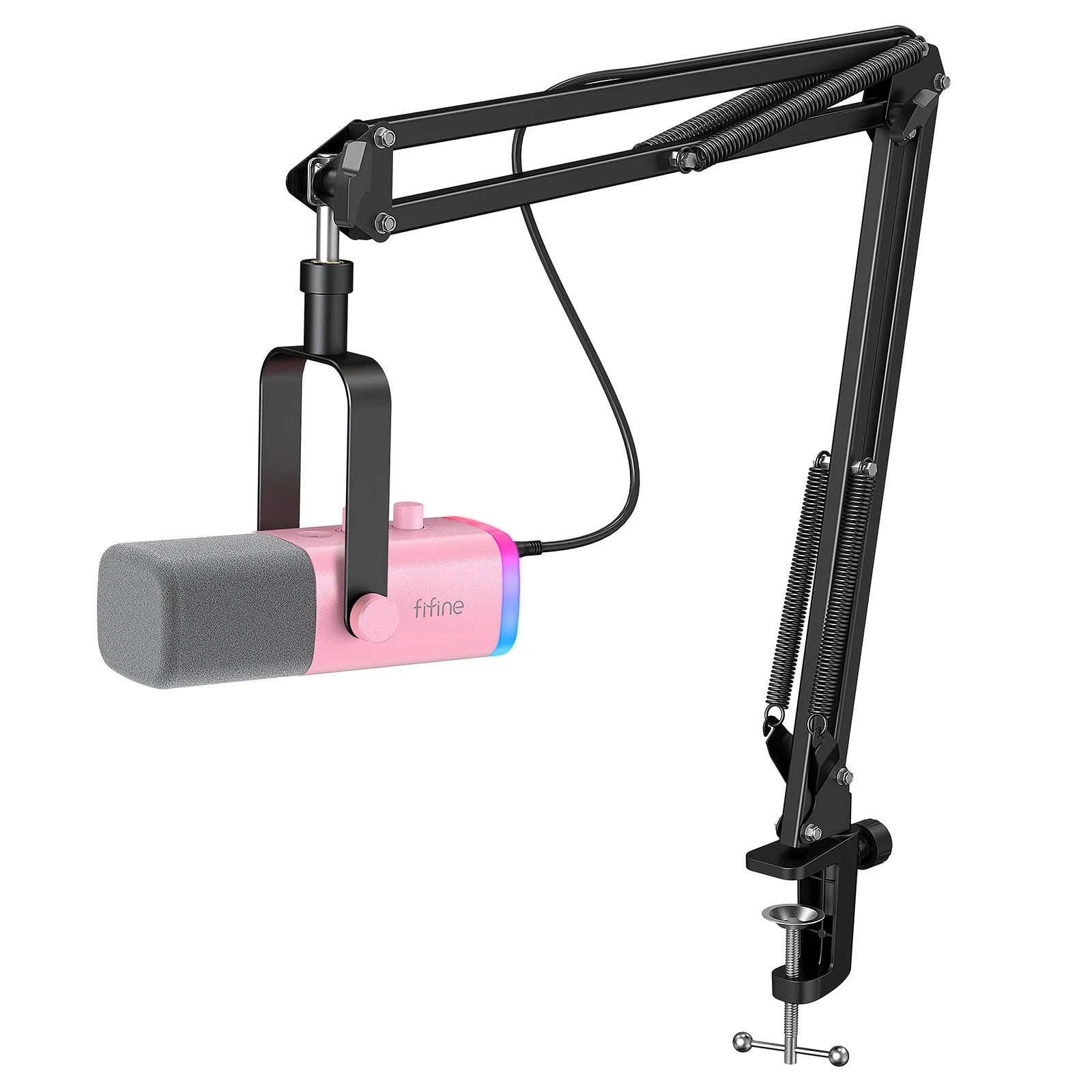 FIFINE XLR/USB Gaming Microphone Kit with Headphone Jack/Mute/RGB /Arm Stand,Dynamic Mic Set for PC PS5/4 Mixer AmpliGame AM8T - Cozy & Co. Market