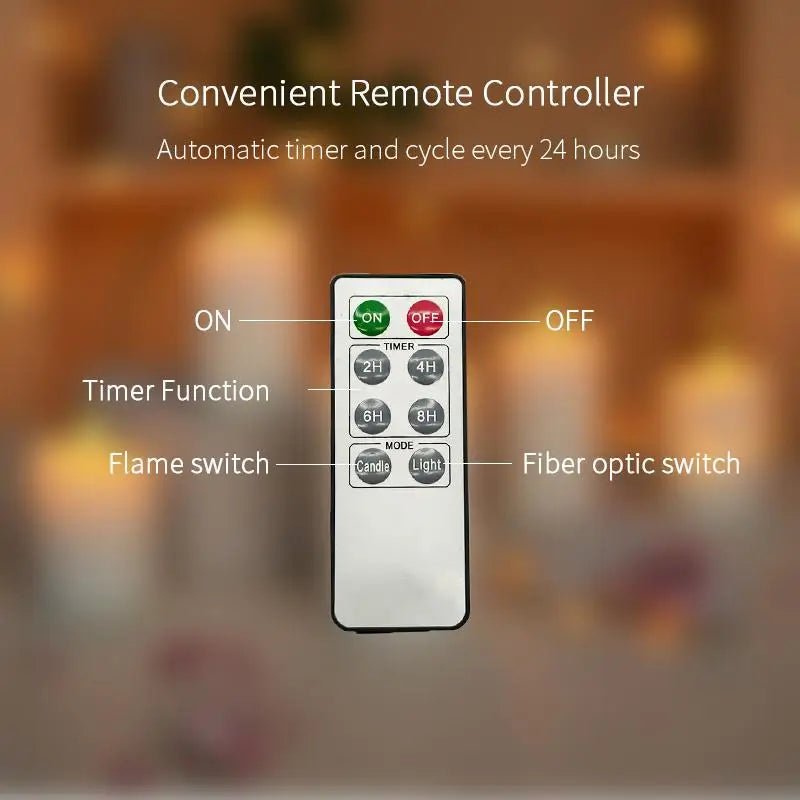 Flickering LED Flameless 3D CandlesRemote Control Paraffin Wax Floating Home Decoration Votive LED Candles for Holiday Use - Cozy & Co. Market