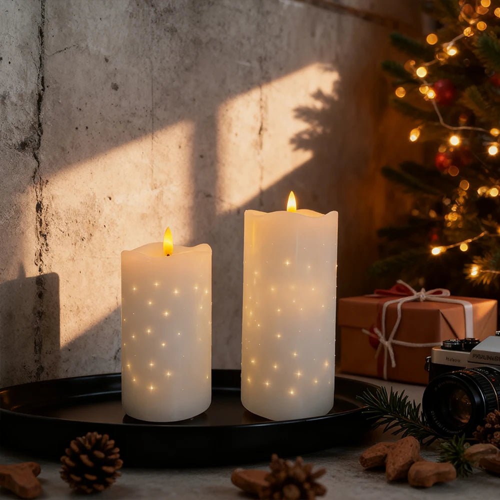 Flickering LED Flameless 3D CandlesRemote Control Paraffin Wax Floating Home Decoration Votive LED Candles for Holiday Use - Cozy & Co. Market