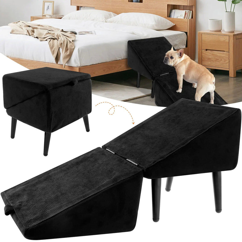 Foldable Dog Ramp & Ottoman 2-in-1 — Indoor Pet Stairs - Cozy & Co. Market