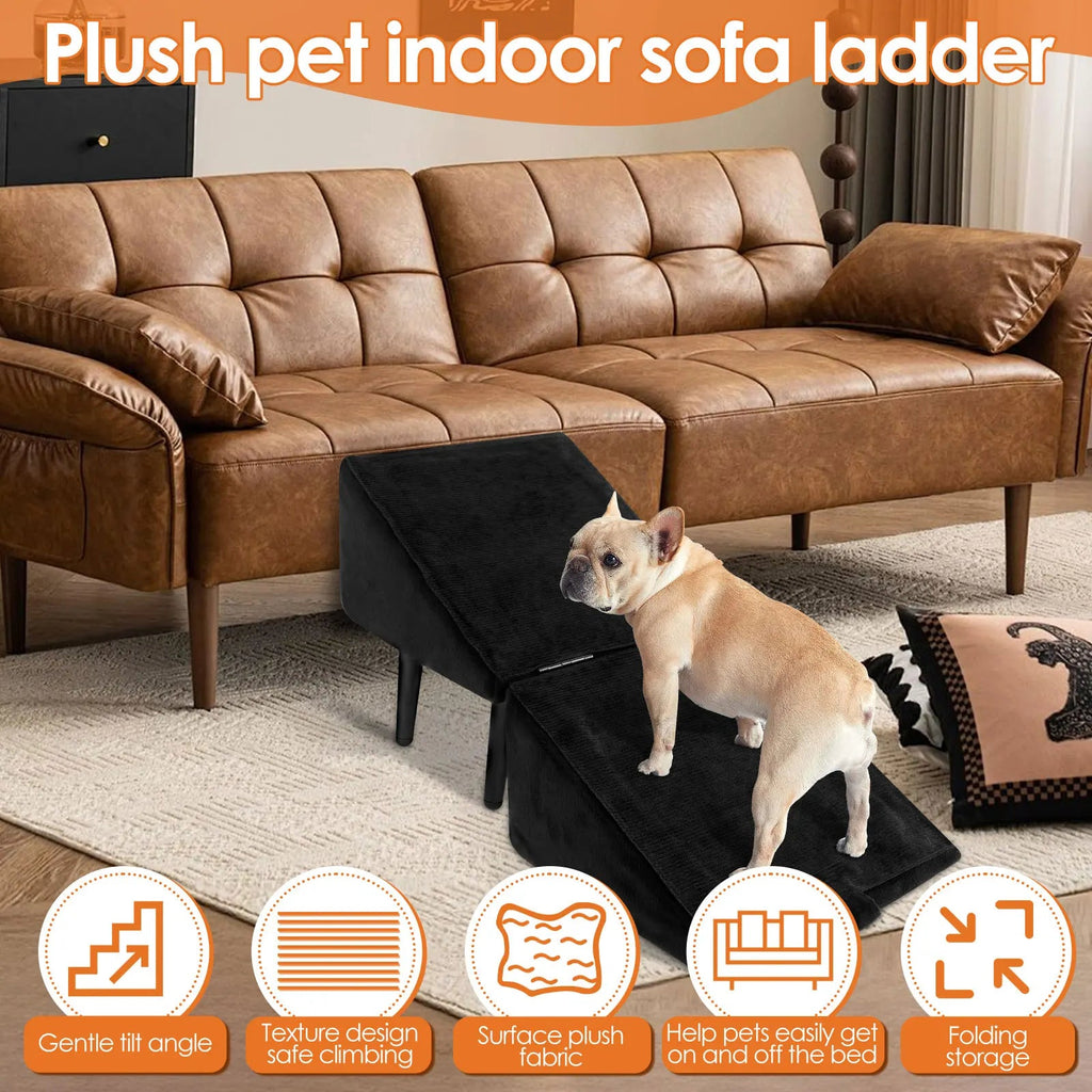Foldable Dog Ramp & Ottoman 2-in-1 — Indoor Pet Stairs - Cozy & Co. Market