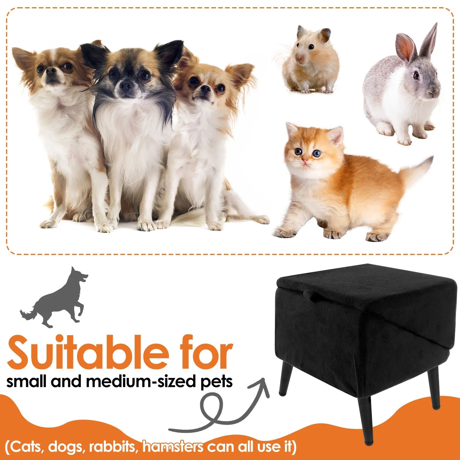 Foldable Dog Ramp & Ottoman 2-in-1 — Indoor Pet Stairs - Cozy & Co. Market