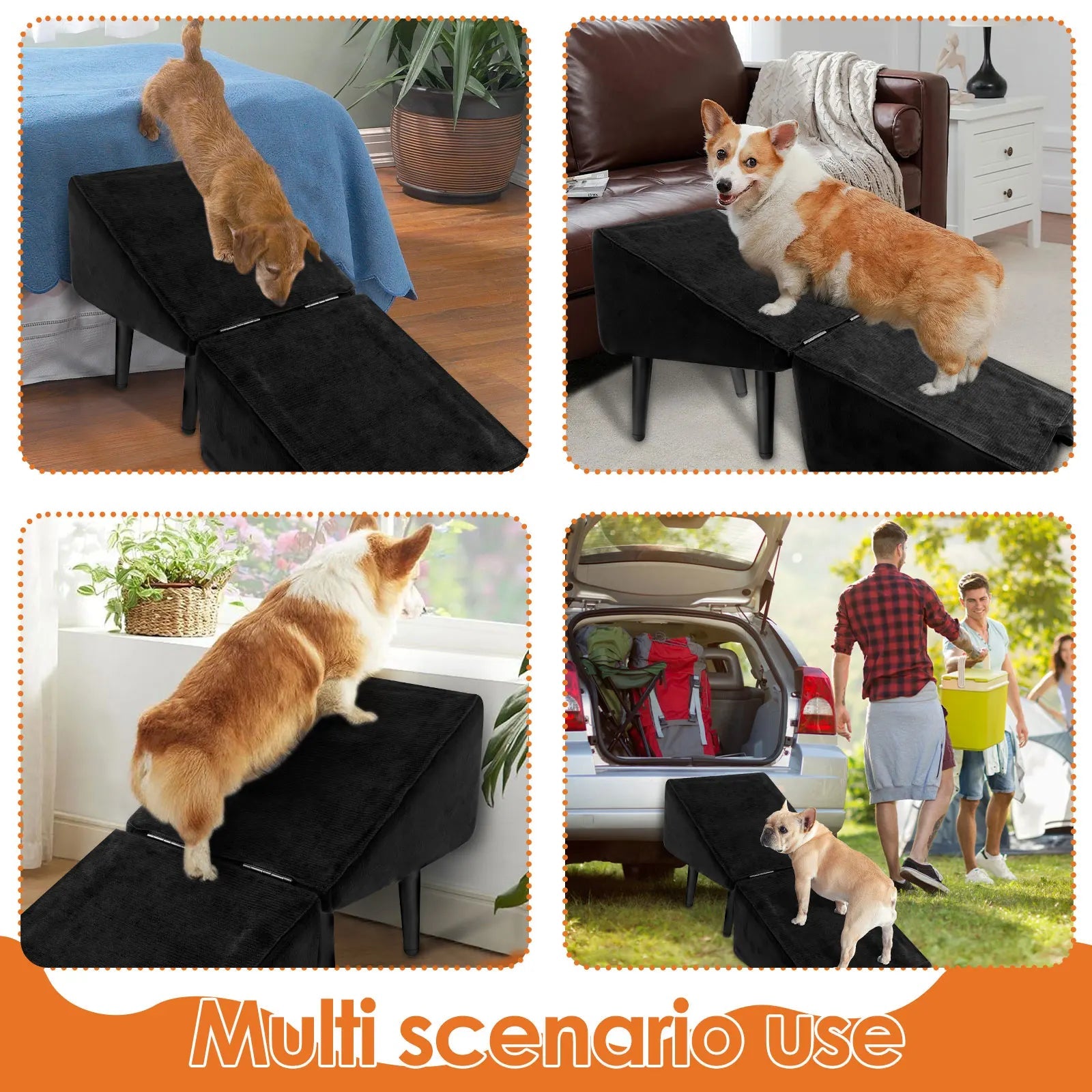 Foldable Dog Ramp & Ottoman 2-in-1 — Indoor Pet Stairs - Cozy & Co. Market