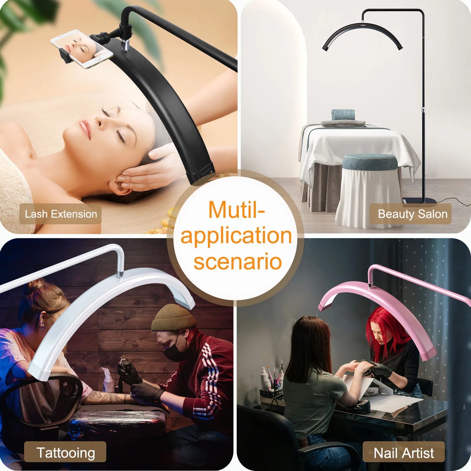 For FOSOTO FT-Y8II 28-inch Half Moon Tattoo & Beauty Light Photographic Lighting Floor Tripod for Eyelash Extensions Lamp - Cozy & Co. Market