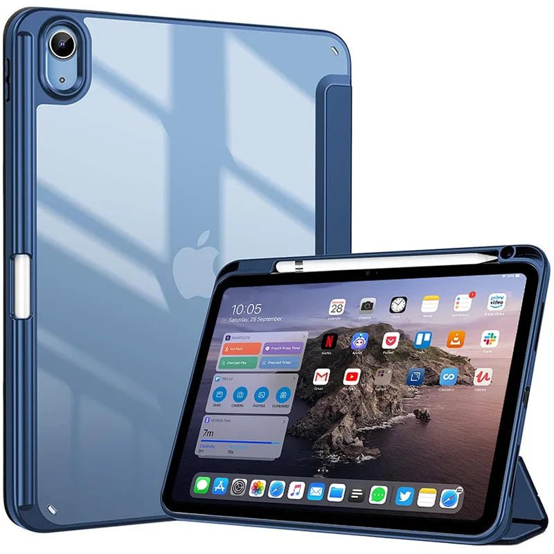 For iPad 10th 11th Generation 2022 Case with Pencil Holder Hybrid Slim Tri-fold Stand Protective Cover - Cozy & Co. Market