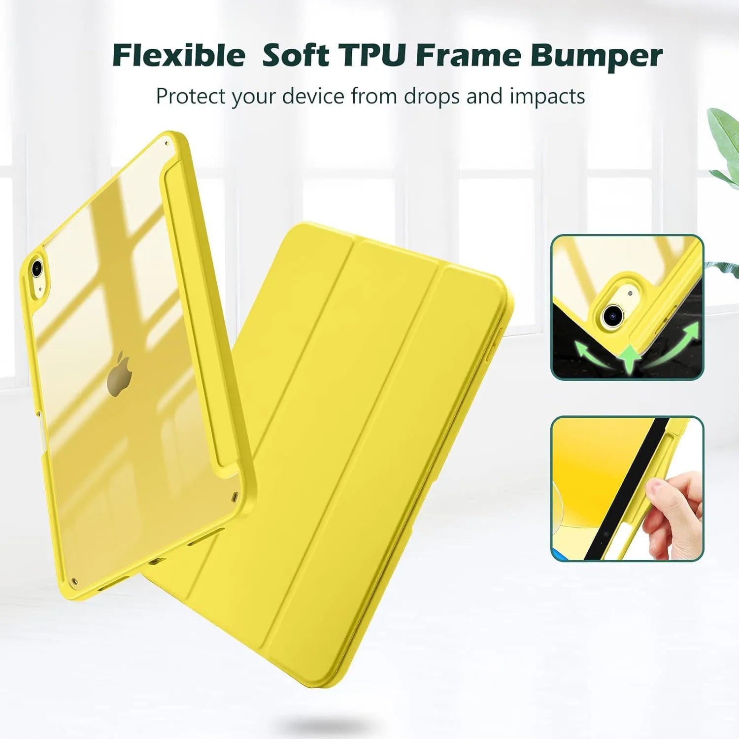 For iPad 10th 11th Generation 2022 Case with Pencil Holder Hybrid Slim Tri-fold Stand Protective Cover - Cozy & Co. Market