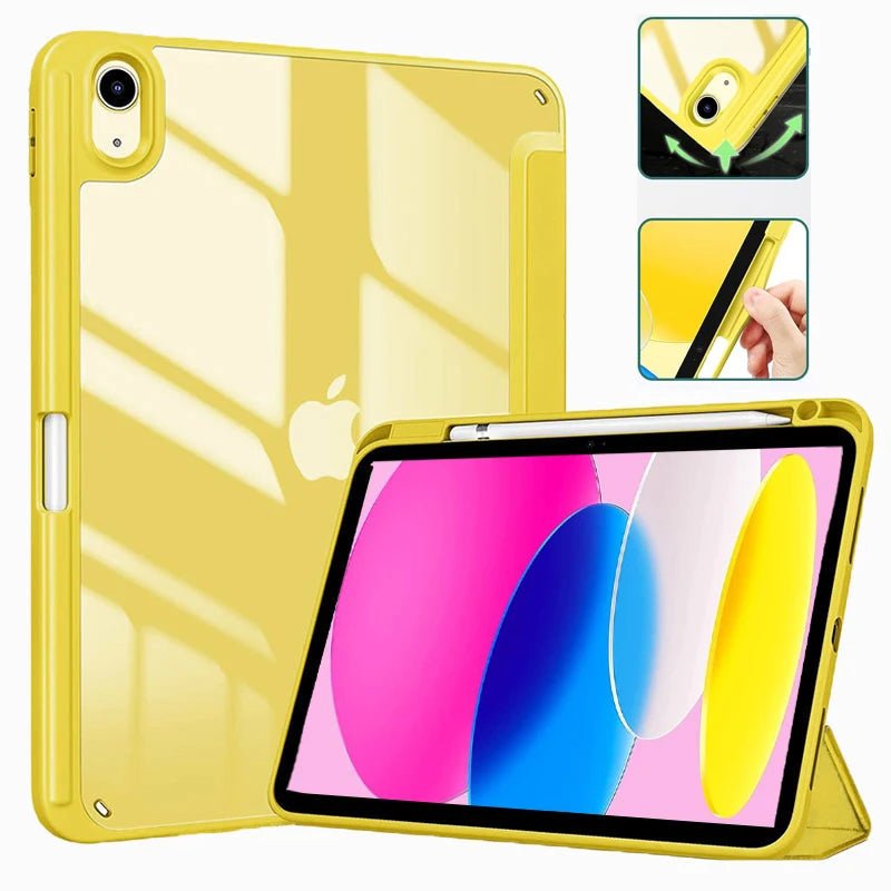For iPad 10th 11th Generation 2022 Case with Pencil Holder Hybrid Slim Tri-fold Stand Protective Cover - Cozy & Co. Market