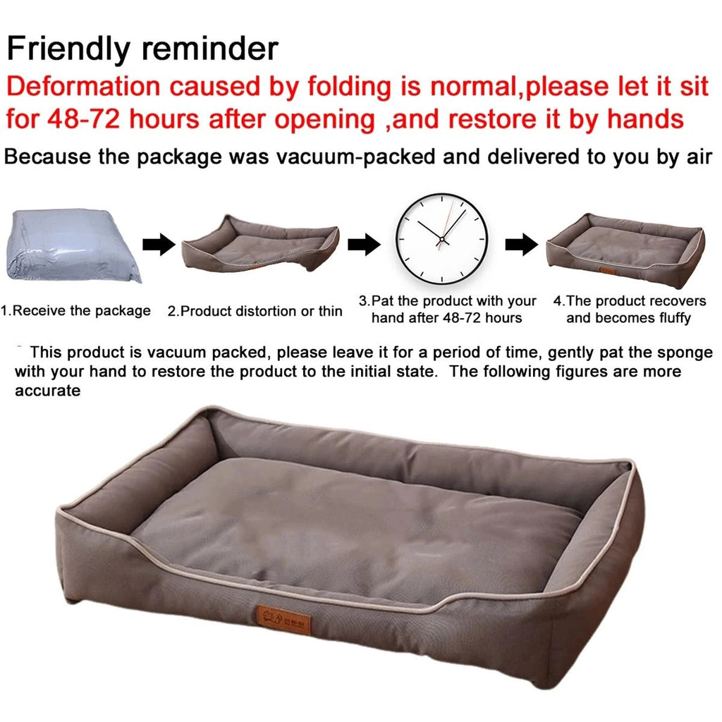 Four Season Square Dog Bed for Large Dog Mattress Bite-resistant Cat Bed Soft Thickened Dog Bed Waterproof Sofa Pet House - Cozy & Co. Market