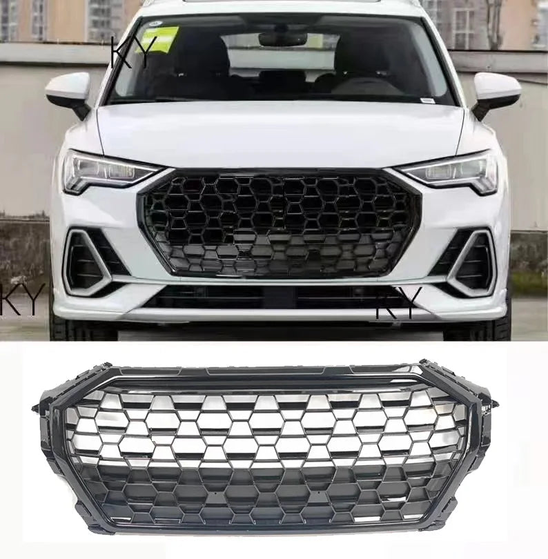 Free Shipping Car2020-2023 RSQ3 Style Front Bumper Grille Honeycomb Black Front Grille for Audi Q3 SQ3 F3 2020 2021 2022 2023 - Cozy & Co. Market