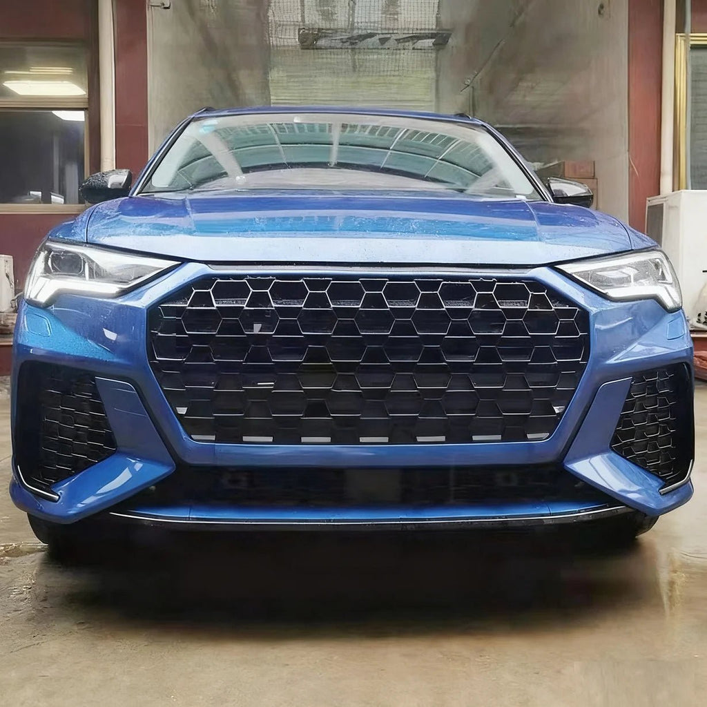 Free Shipping Car2020-2023 RSQ3 Style Front Bumper Grille Honeycomb Black Front Grille for Audi Q3 SQ3 F3 2020 2021 2022 2023 - Cozy & Co. Market