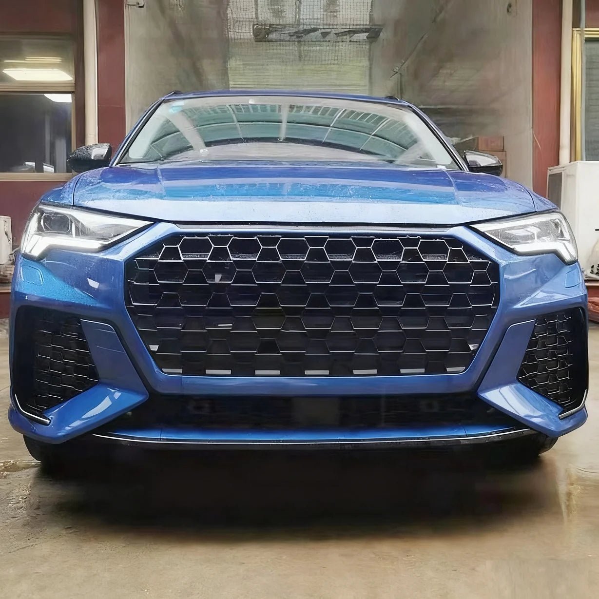 Free Shipping Car2020-2023 RSQ3 Style Front Bumper Grille Honeycomb Black Front Grille for Audi Q3 SQ3 F3 2020 2021 2022 2023 - Cozy & Co. Market
