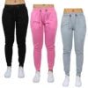 Galaxy 3-Pack Women's Winter Classic Fleece Anti-static Flat Front Jogger Sweatpants (Sizes S-3XL) 100% Polyester Elastic - Cozy & Co. Market