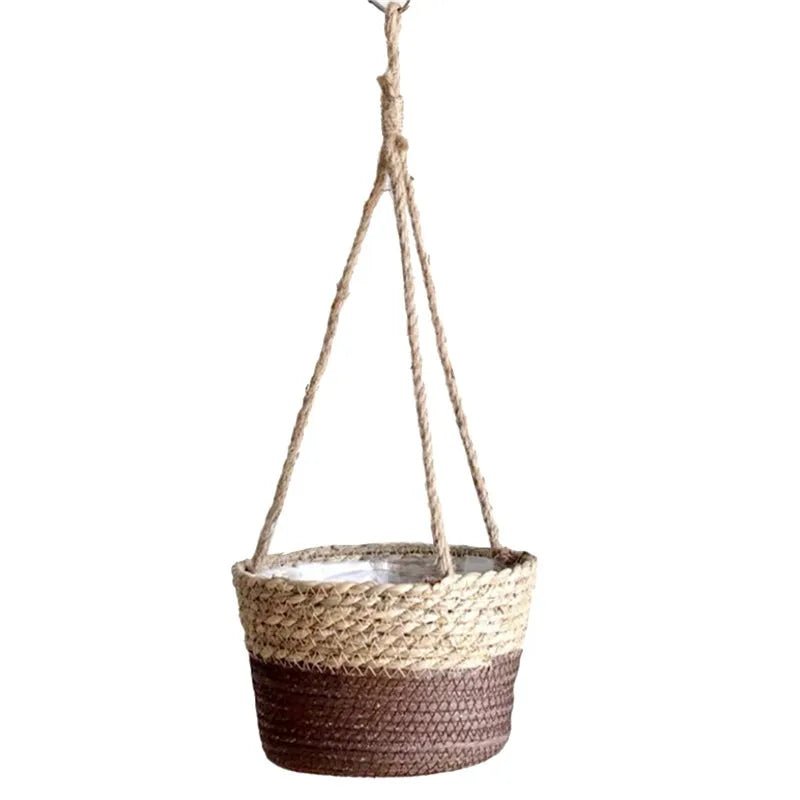 Garden Hanging Planter Macrame Plant Storage Basket Jute Rope Woven Indoor Outdoor Flower Pot Holder Plant Hangers Home Decor - Cozy & Co. Market