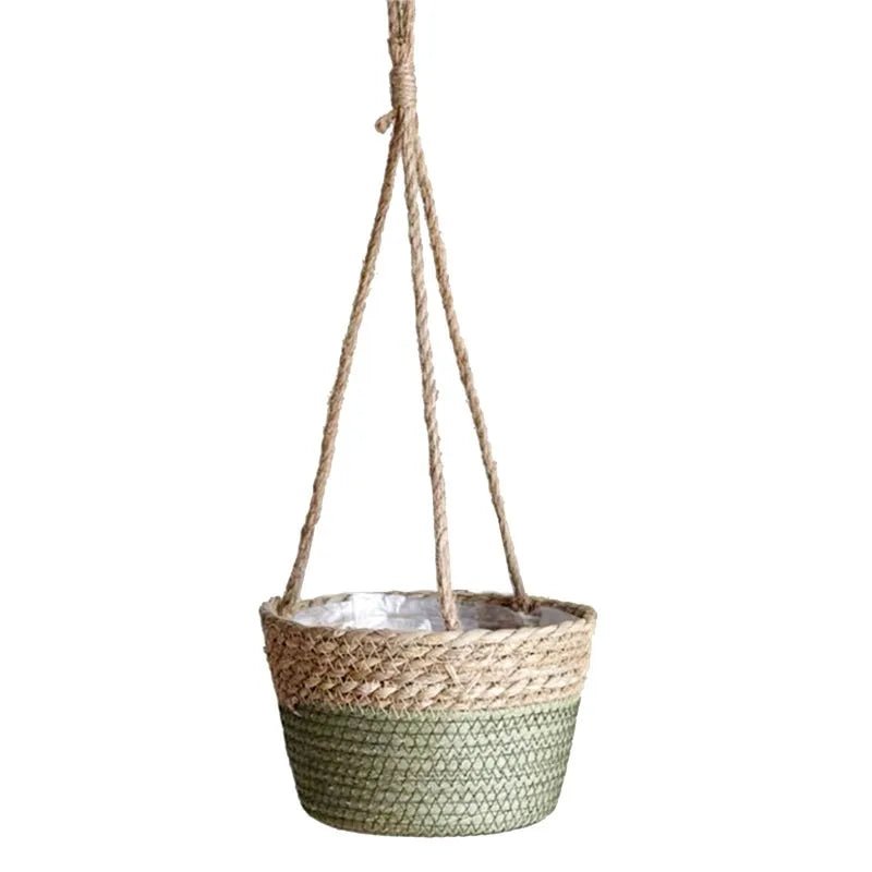 Garden Hanging Planter Macrame Plant Storage Basket Jute Rope Woven Indoor Outdoor Flower Pot Holder Plant Hangers Home Decor - Cozy & Co. Market