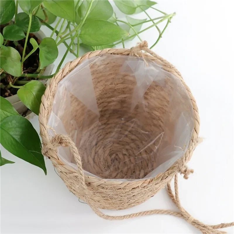 Garden Hanging Planter Macrame Plant Storage Basket Jute Rope Woven Indoor Outdoor Flower Pot Holder Plant Hangers Home Decor - Cozy & Co. Market