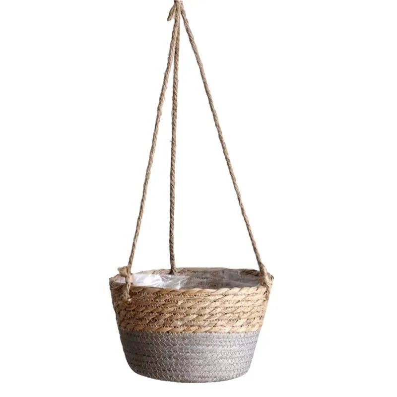 Garden Hanging Planter Macrame Plant Storage Basket Jute Rope Woven Indoor Outdoor Flower Pot Holder Plant Hangers Home Decor - Cozy & Co. Market