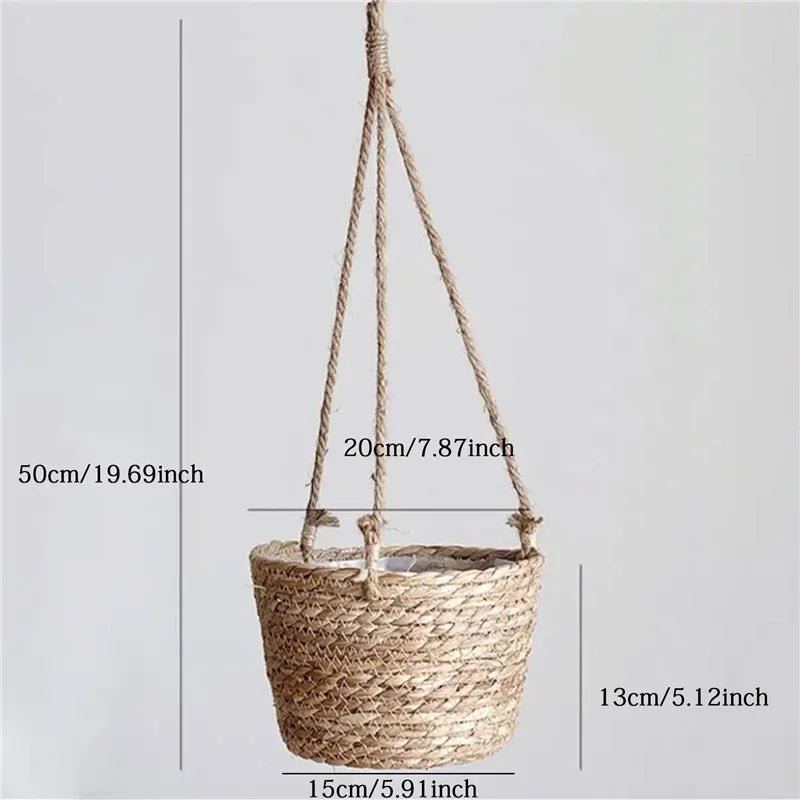 Garden Hanging Planter Macrame Plant Storage Basket Jute Rope Woven Indoor Outdoor Flower Pot Holder Plant Hangers Home Decor - Cozy & Co. Market