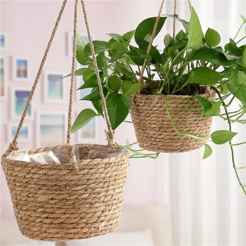 Garden Hanging Planter Macrame Plant Storage Basket Jute Rope Woven Indoor Outdoor Flower Pot Holder Plant Hangers Home Decor - Cozy & Co. Market