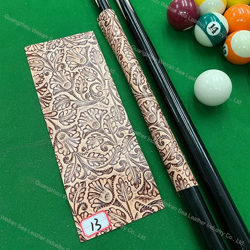 Genuine Cow Skin Pool Billiards Cue Grips Non-Slip Protective Sleeve Wrap with Different Print Pattern Genuine Leather Club Wrap - Cozy & Co. Market