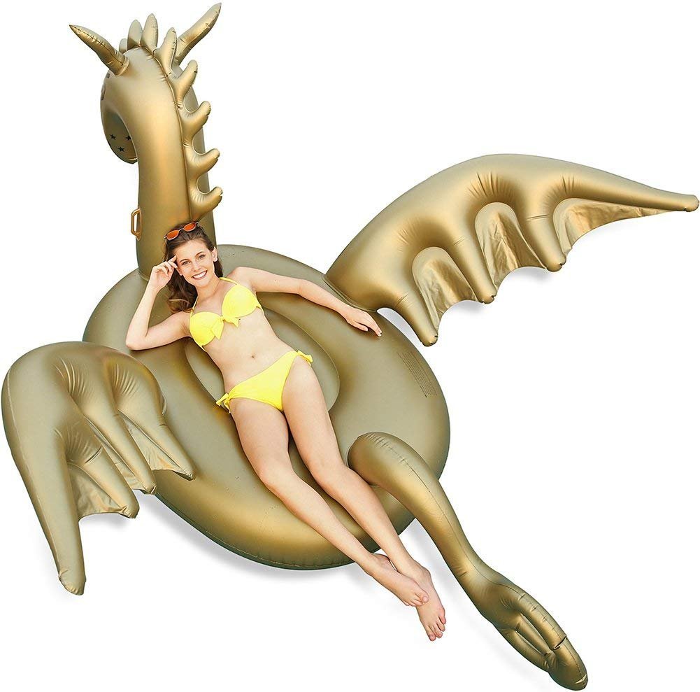 Giant Inflatable 103" Golden Dragon Pool Float - Luxy Float - Cozy & Co. Market