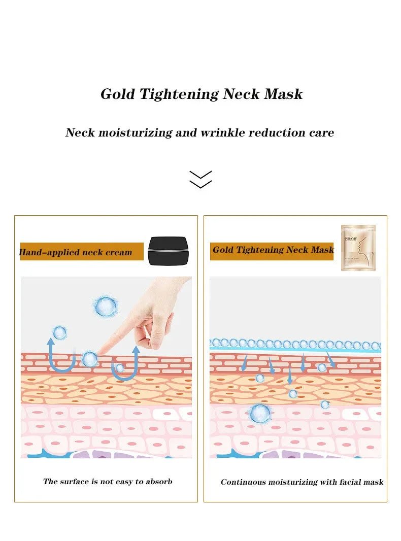Gold Firming Neck Mask Moisturizing Anti Wrinkles Anti-aging skincare Neck Masks Beauty Necks Skin Care Products - Cozy & Co. Market