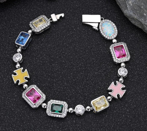 Gold-Plated Hip-Hop Gemstone Necklace - Cozy & Co. Market