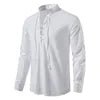 Good Quality New Design Stand Collar Men's Cotton Linen Shirt Long-sleeved Casual Beach Shirt - Cozy & Co. Market