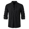 Good Quality New Design Stand Collar Men's Cotton Linen Shirt Long-sleeved Casual Beach Shirt - Cozy & Co. Market