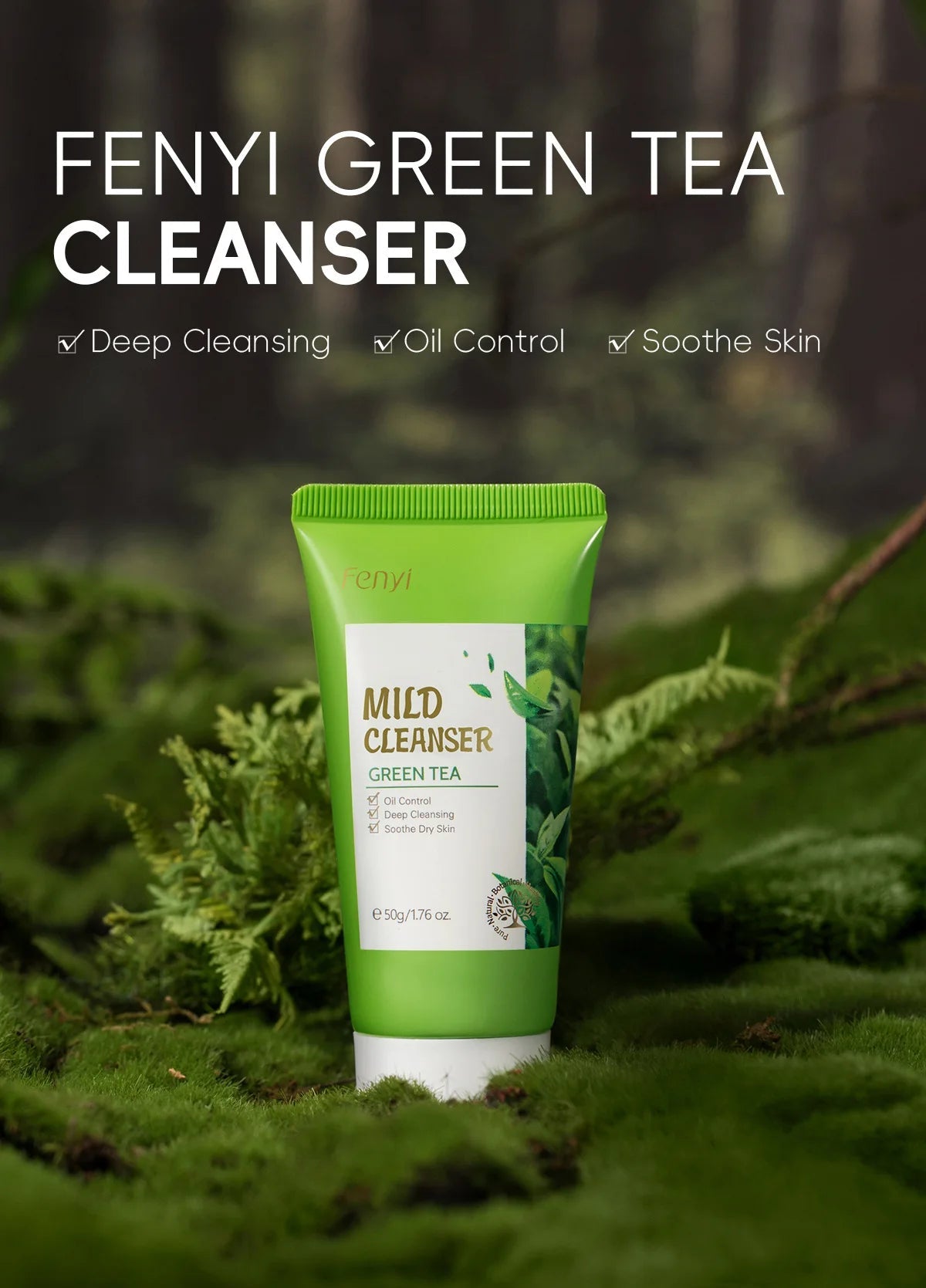 Green Tea Facial Cleanser 50g Skin Deep Cleansing Moisturizing Blackhead Removal Skincare Face Wash Foam Face Cleanser Skin Care - Cozy & Co. Market
