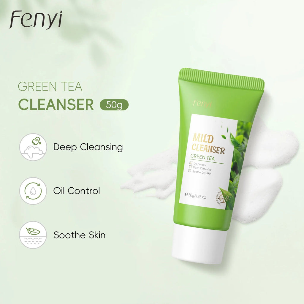 Green Tea Facial Cleanser 50g Skin Deep Cleansing Moisturizing Blackhead Removal Skincare Face Wash Foam Face Cleanser Skin Care - Cozy & Co. Market