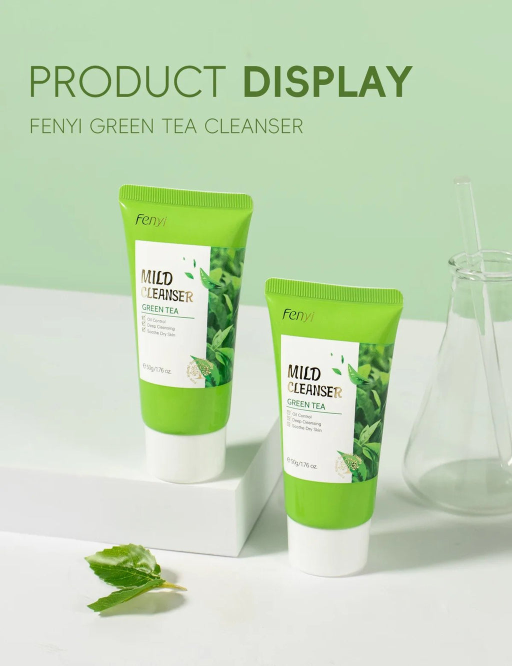 Green Tea Facial Cleanser 50g Skin Deep Cleansing Moisturizing Blackhead Removal Skincare Face Wash Foam Face Cleanser Skin Care - Cozy & Co. Market
