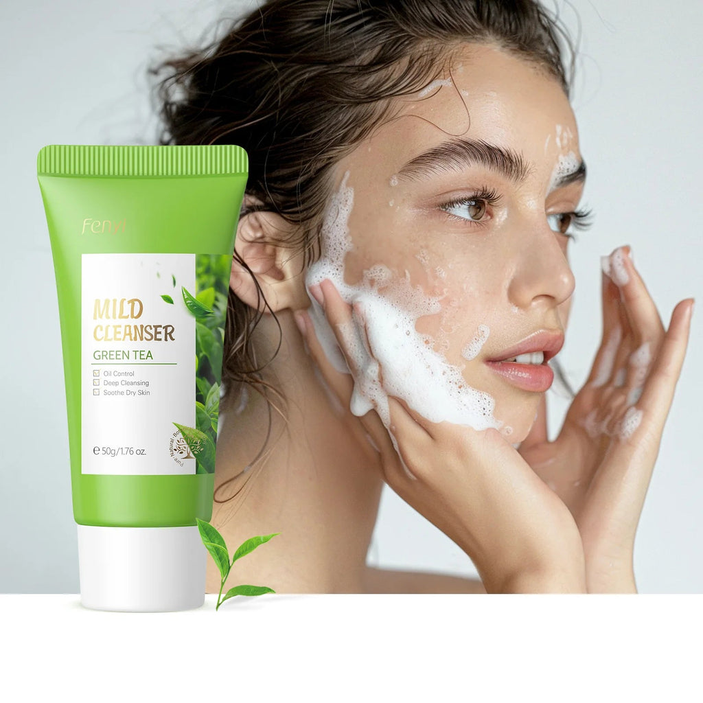 Green Tea Facial Cleanser 50g Skin Deep Cleansing Moisturizing Blackhead Removal Skincare Face Wash Foam Face Cleanser Skin Care - Cozy & Co. Market