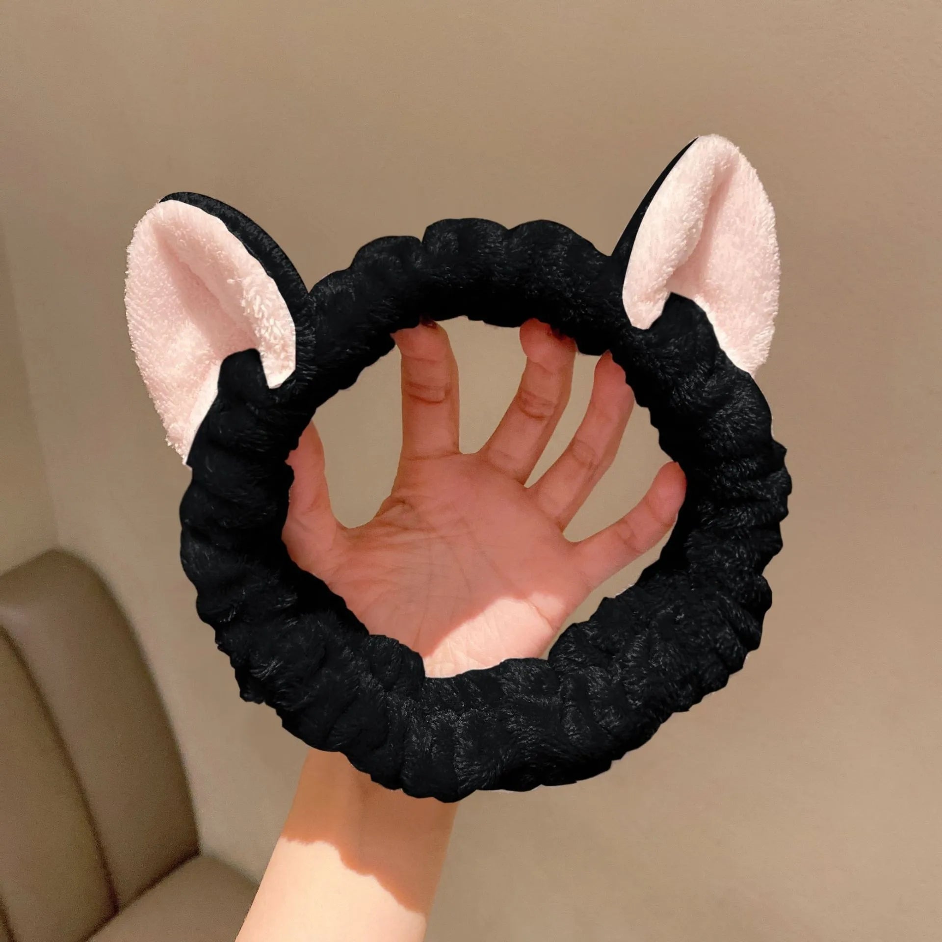 Hairband Cat Coral Plush Headband Cute Soft Hair Bow Headband Hairband Wash Face Makeup Headband Bandage Girl Accessories - Cozy & Co. Market