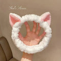 Hairband Cat Coral Plush Headband Cute Soft Hair Bow Headband Hairband Wash Face Makeup Headband Bandage Girl Accessories - Cozy & Co. Market