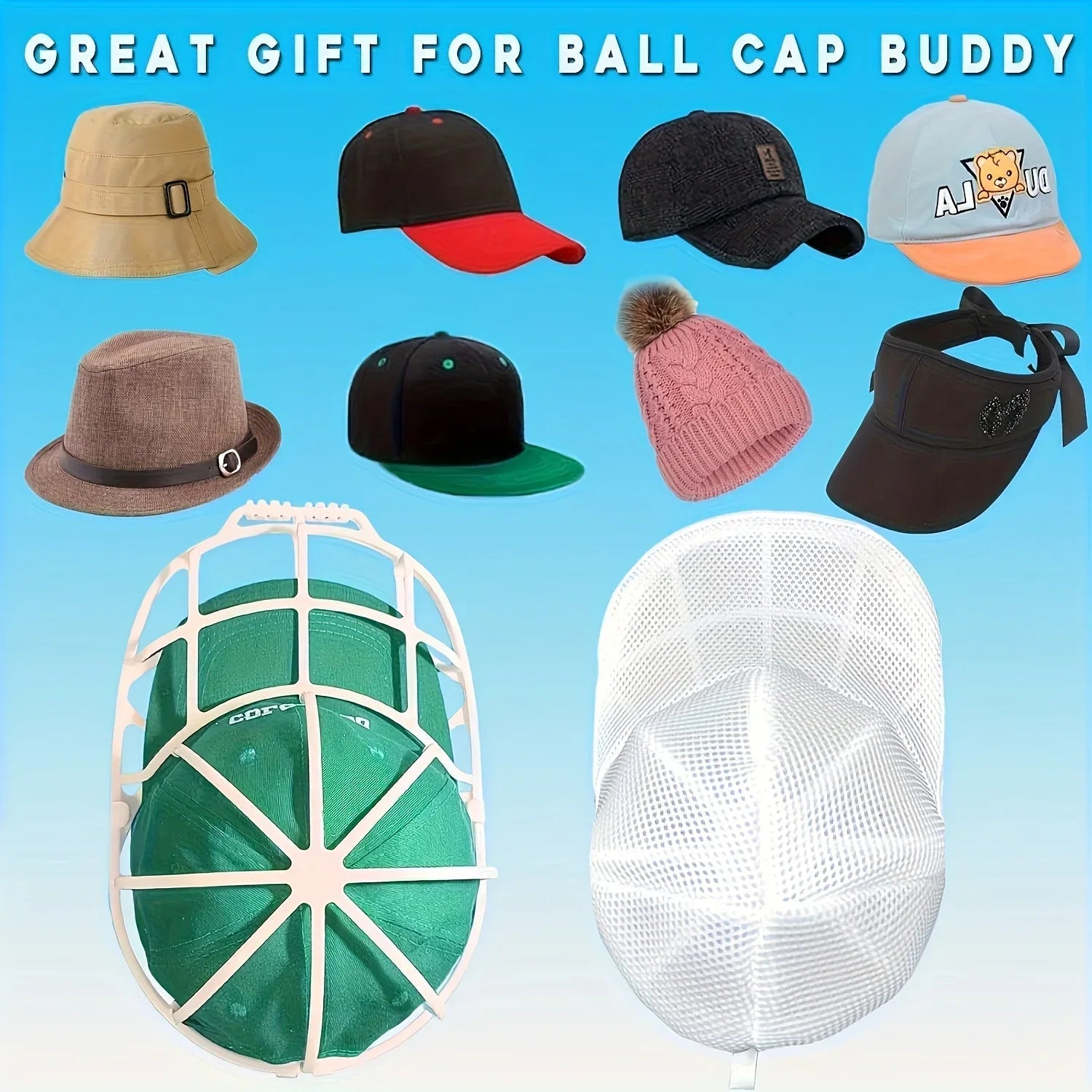 Hat cleaning cage for washing machines, hat cleaner with mesh bag,Hat bags or hat racks can be purchased separately. - Cozy & Co. Market