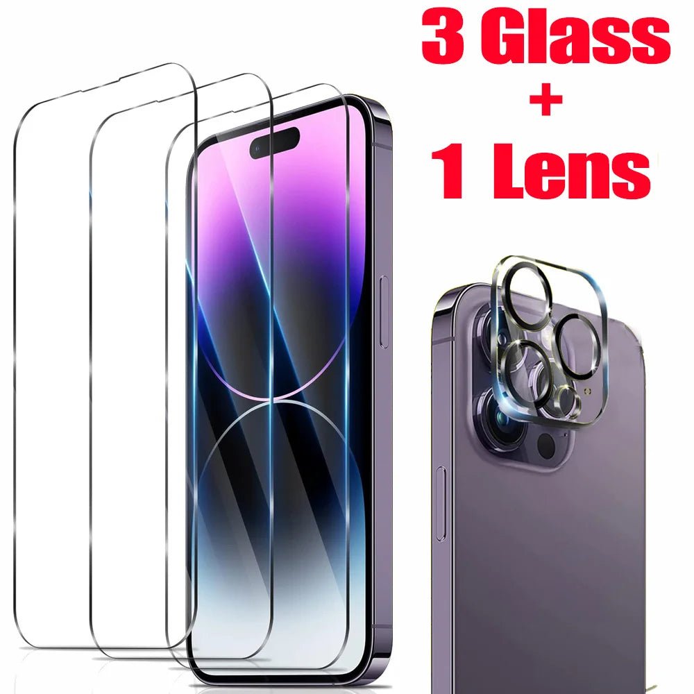 HD Screen Protection For iPhone 16 15 17 14 13 12 11 Pro Max Tempered Glass iPhone15 Pro Camera Lens Film iPhone16 Plus 13 Mini - Cozy & Co. Market