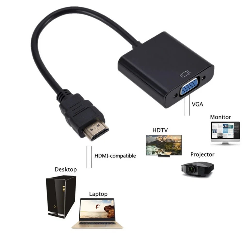 HDMI-compatible to VGA Adapter 1080P Digital to Analog Converter Cable For Xbox PS4 PC Laptop TV Box to Projector Displayer HDTV - Cozy & Co. Market
