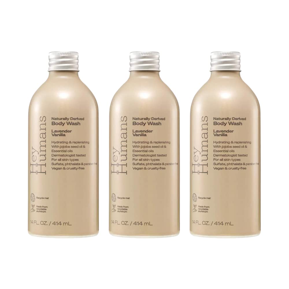 HEY HUMANS Body Wash Lavender Vanilla - 14 fl oz - (Pack of 3) - Cozy & Co. Market