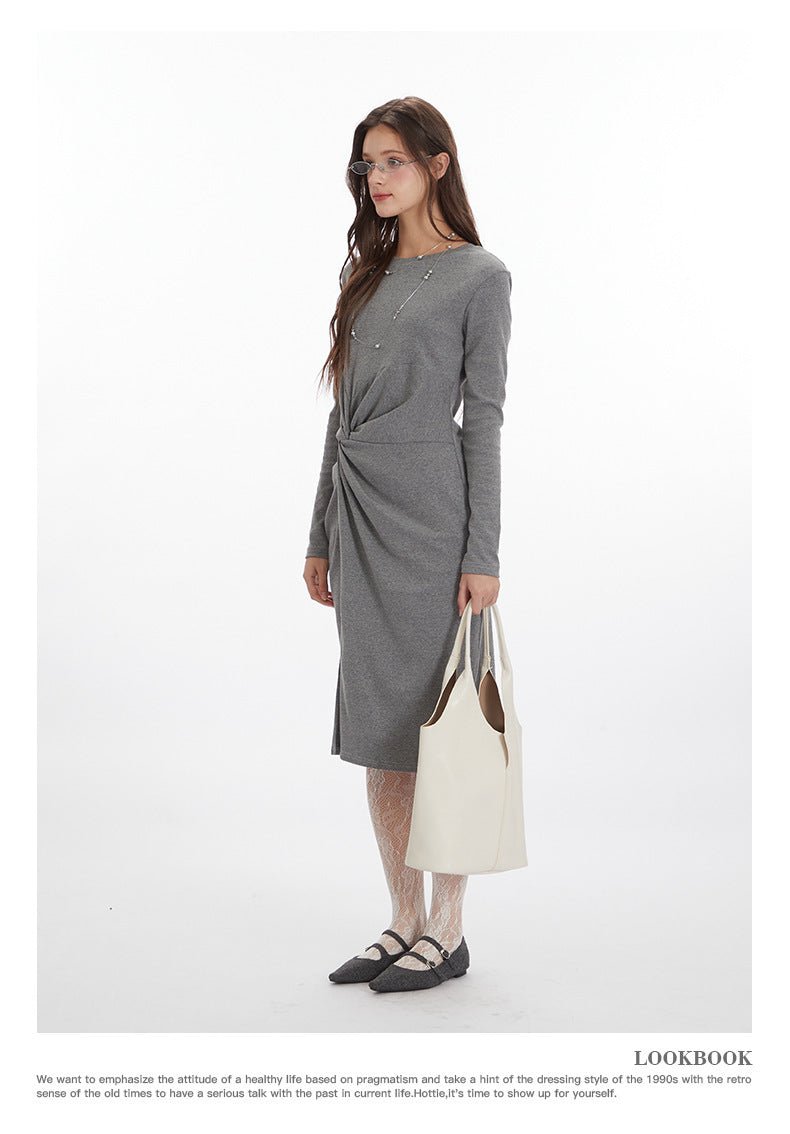 Heyhenry2025 European and American Style Dress Women's Autumn and Winter New Pleated Design Waist Sexy Long Skirt - Cozy & Co. Market