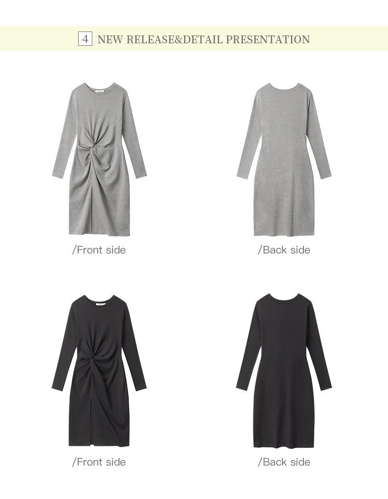 Heyhenry2025 European and American Style Dress Women's Autumn and Winter New Pleated Design Waist Sexy Long Skirt - Cozy & Co. Market