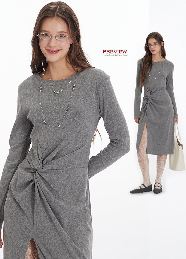 Heyhenry2025 European and American Style Dress Women's Autumn and Winter New Pleated Design Waist Sexy Long Skirt - Cozy & Co. Market